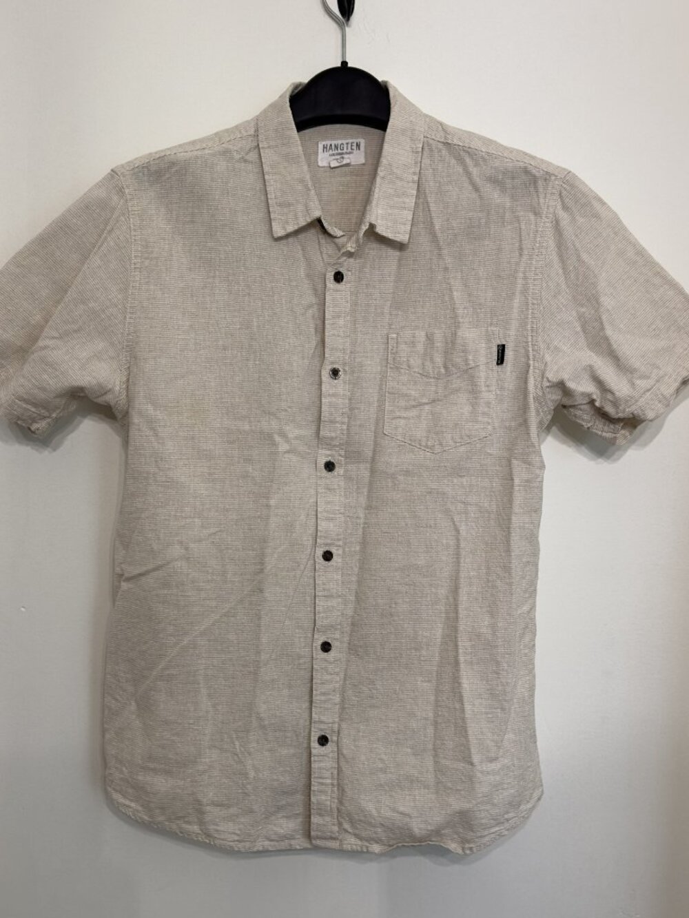 MEN'S LINEN BLEND SHIRT SIZE L 55% LINEN 45% COTTON